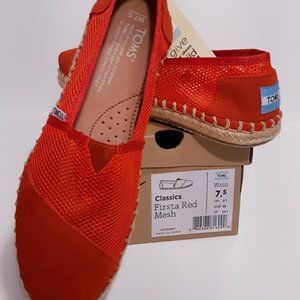 TOMS Women's Firista Red Mesh Espadrilles